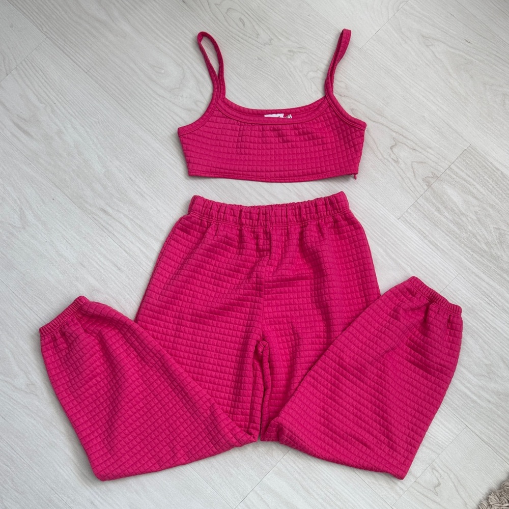 Princess Polly Women’s Pink Textured Jogger Set